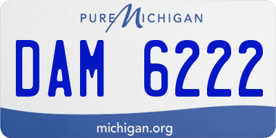 MI license plate DAM6222