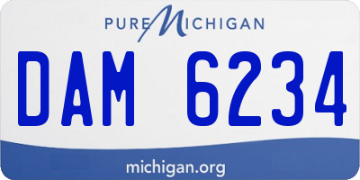 MI license plate DAM6234
