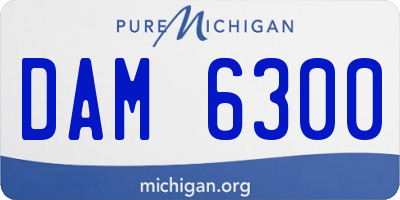 MI license plate DAM6300