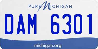 MI license plate DAM6301