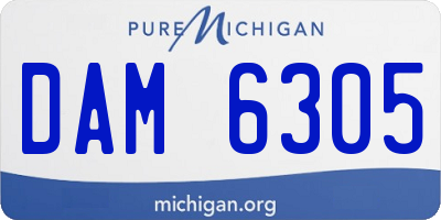 MI license plate DAM6305