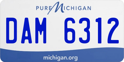 MI license plate DAM6312