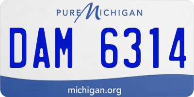 MI license plate DAM6314