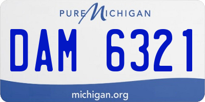 MI license plate DAM6321