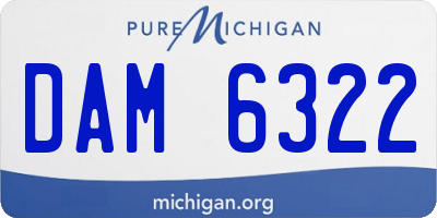 MI license plate DAM6322