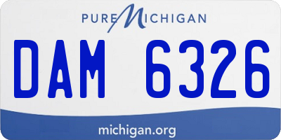 MI license plate DAM6326