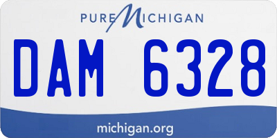 MI license plate DAM6328
