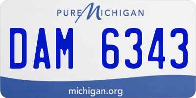 MI license plate DAM6343