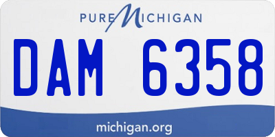 MI license plate DAM6358
