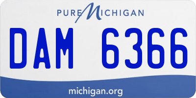 MI license plate DAM6366