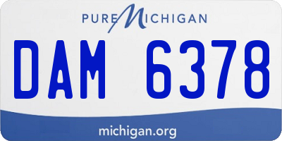 MI license plate DAM6378