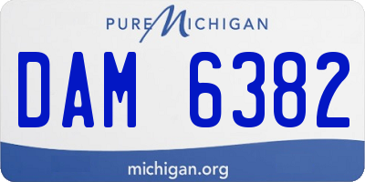 MI license plate DAM6382