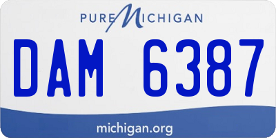 MI license plate DAM6387