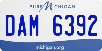MI license plate DAM6392