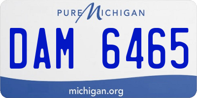MI license plate DAM6465