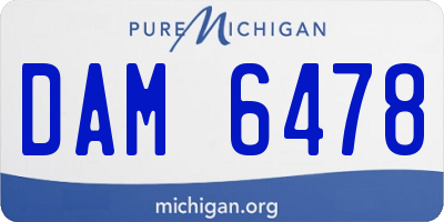 MI license plate DAM6478