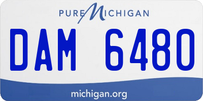 MI license plate DAM6480