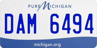 MI license plate DAM6494