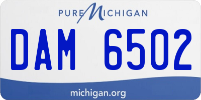 MI license plate DAM6502
