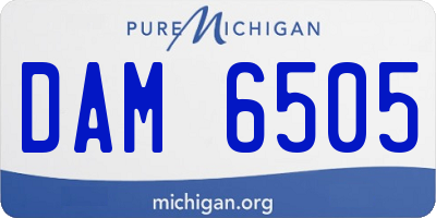 MI license plate DAM6505