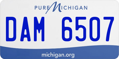 MI license plate DAM6507