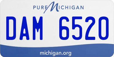 MI license plate DAM6520