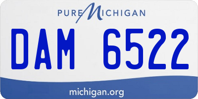 MI license plate DAM6522