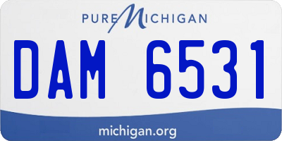 MI license plate DAM6531