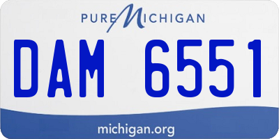 MI license plate DAM6551