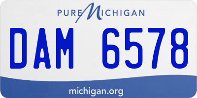 MI license plate DAM6578