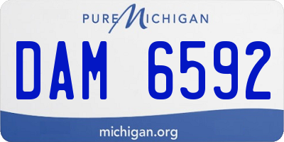 MI license plate DAM6592