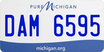 MI license plate DAM6595