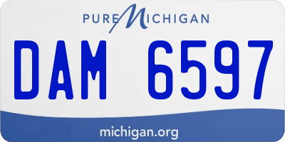 MI license plate DAM6597