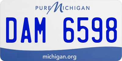 MI license plate DAM6598