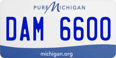 MI license plate DAM6600