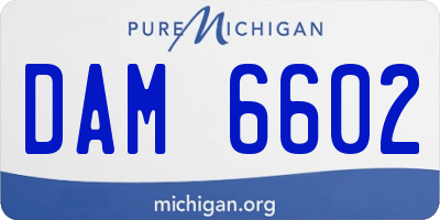 MI license plate DAM6602