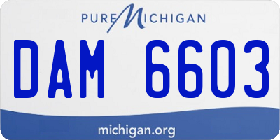 MI license plate DAM6603