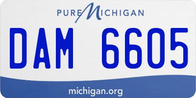 MI license plate DAM6605