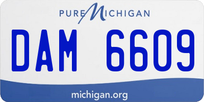 MI license plate DAM6609
