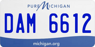 MI license plate DAM6612