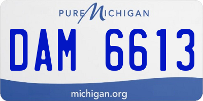 MI license plate DAM6613
