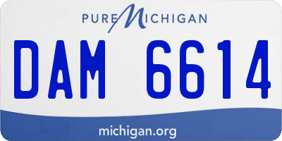 MI license plate DAM6614
