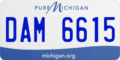 MI license plate DAM6615