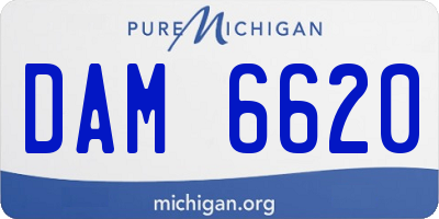 MI license plate DAM6620