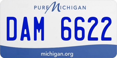 MI license plate DAM6622