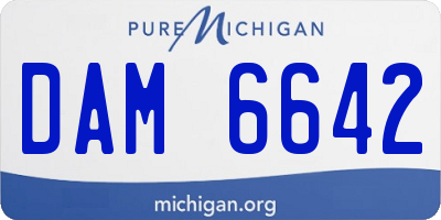 MI license plate DAM6642