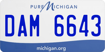 MI license plate DAM6643