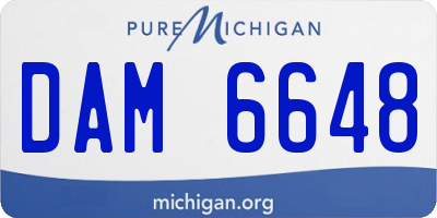 MI license plate DAM6648
