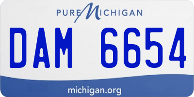 MI license plate DAM6654