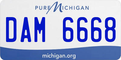 MI license plate DAM6668